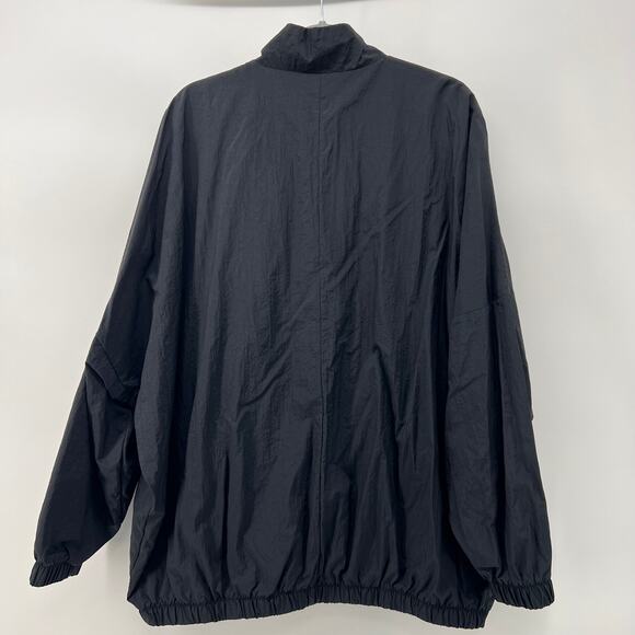 Nike Swoosh Women's Black Windbreaker Oversized Baggy Zipper Jacket XL 1X 2XL - Picture 3 of 9